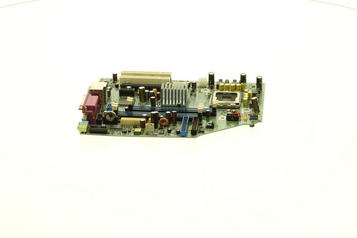 HP Motherboard for HP Compaq dc7100 SFF PC, supports Intel Pentium 4, integrated graphics, and digital audio.
