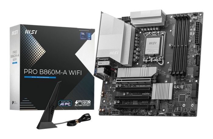 MSI LGA 1851, Intel B860, 4 DIMMs, DDR5 - 8800+ MT/s (OC), 4 x SATA, Wi-Fi 7, Bluetooth 5.4, 5G LAN