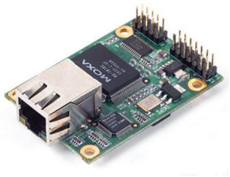 Moxa Device server module for RS-232 devices, supports 10/100BaseT(x) with RJ45 connector