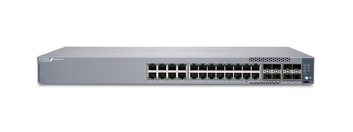 Juniper EX4100-F-24P/24T: 104 Gbps, MAC addresses: 64000, 4GB DRAM, 1U