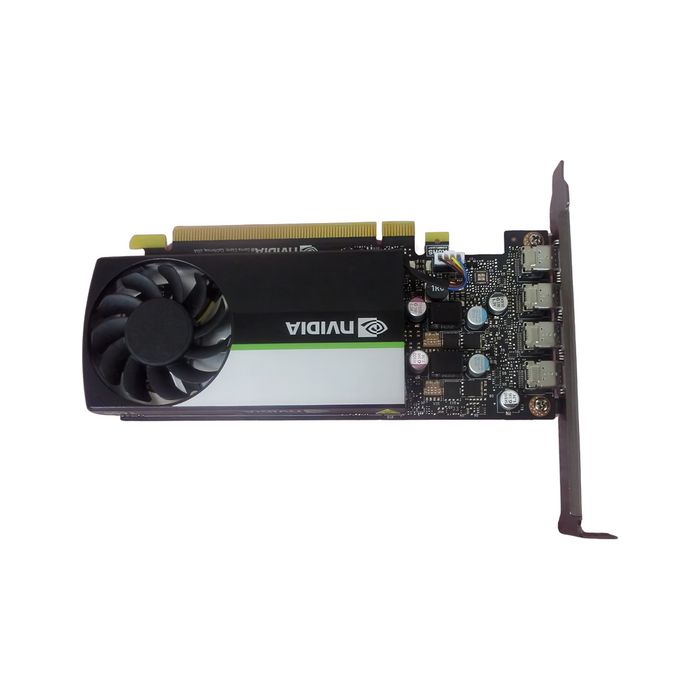 HP Professional graphics card with 4GB GDDR6 memory, 640 CUDA cores, supports 4x 5K displays, PCIe 3.0 interface.