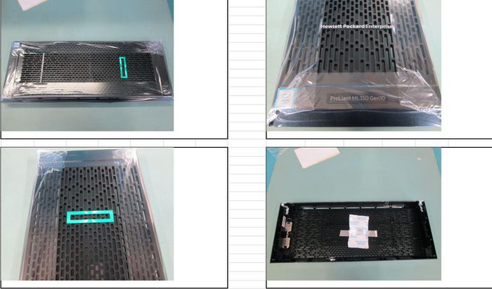 Hewlett Packard Enterprise Security bezel for Proliant ML350 G10 server, enhances system security, dimensions include 51 cm depth, weighs 1.12 kg.