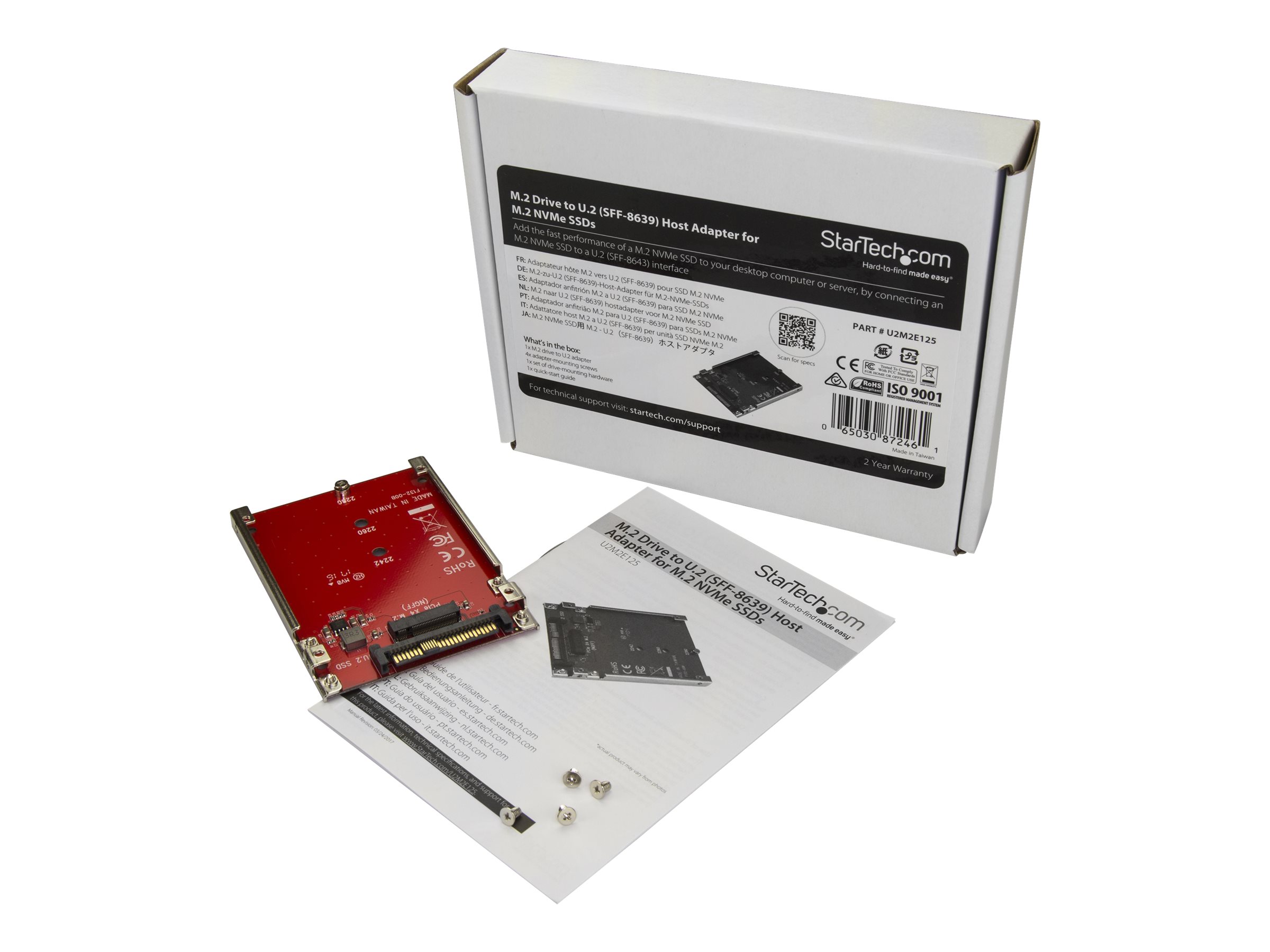 M.2 Drive to U.2 SFF-8639 Host Adapter