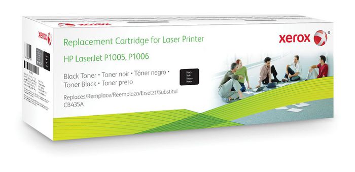 Xerox Black toner cartridge. Equivalent to HP CB435A. Compatible with HP LaserJet P1002/P1003/P1004/P1005/P1006/P1009