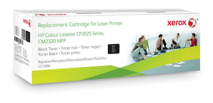 Xerox Black toner cartridge. Equivalent to HP CC530A. Compatible with HP Colour LaserJet CM2320 MFP, Colour LaserJet CP2020/CP2025