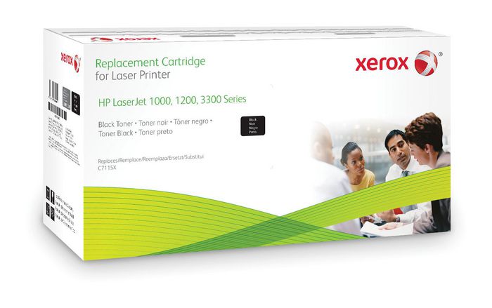 Xerox Black toner cartridge. Equivalent to HP C7115X. Compatible with HP LaserJet 1000, LaserJet 1200