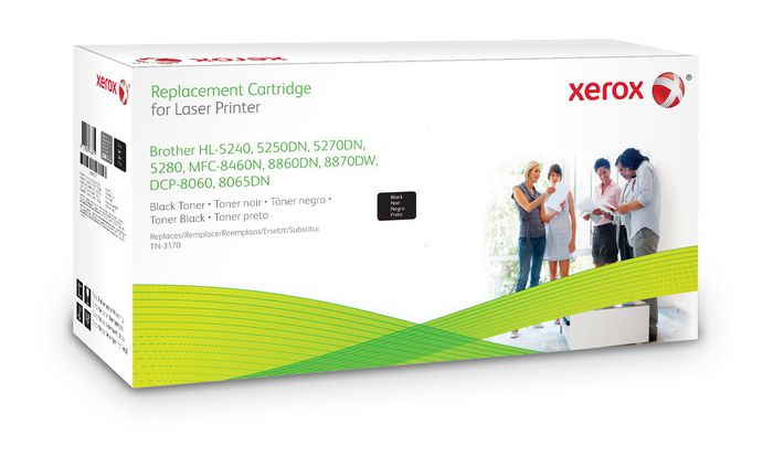Xerox Black toner cartridge. Equivalent to Brother TN3170. Compatible with Brother DCP-8060/DCP-8065DN, HL-5240, HL-5250DN/HL-5270DN/HL-5280DW, MFC-8460N, MFC-8860DN/MFC-8870DW