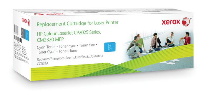 Xerox Cyan toner cartridge. Equivalent to HP CC531A. Compatible with HP Colour LaserJet CM2320 MFP, Colour LaserJet CP2020/CP2025