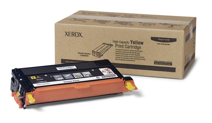 Xerox Xerox Genuine Phaser 6180 / 6180MFP Yellow High Capacity Toner Cartridge - 113R00725