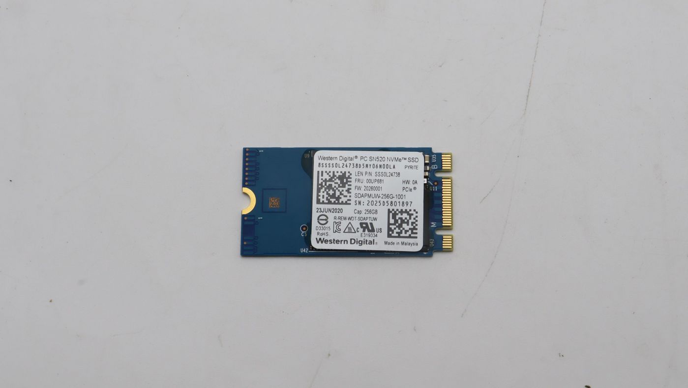 256GB M.2 PCIe NVMe SSD,