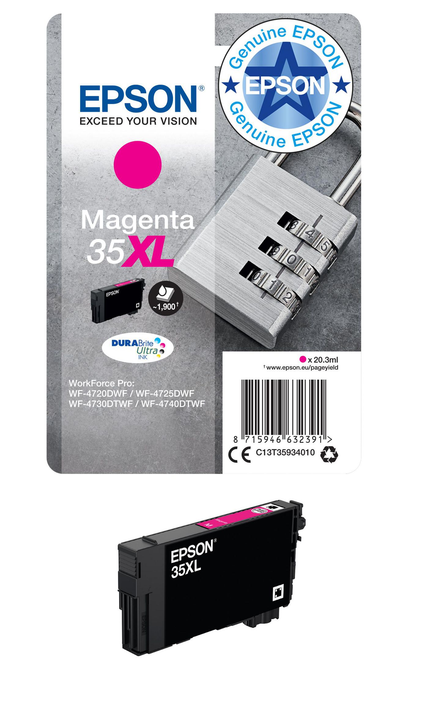 Padlock Singlepack Magenta
