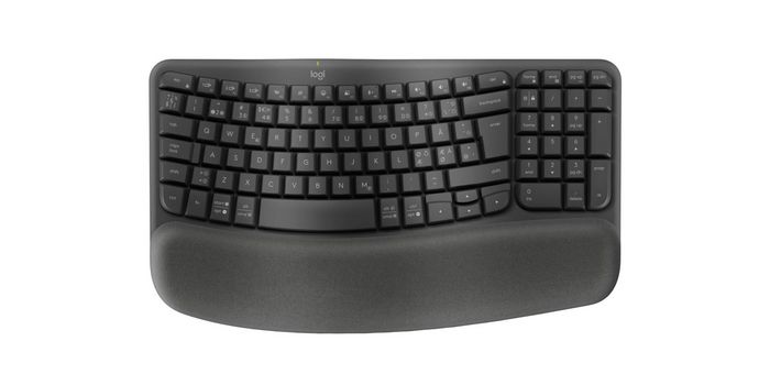 Logitech Wave Keys wireless ergonomic keyboard with a cushioned palm rest