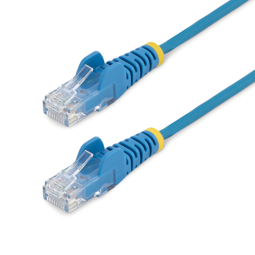 0.5M SLIM CAT6 CABLE - BLUE SNAGLESS - 28 AWG COPPER WIRE