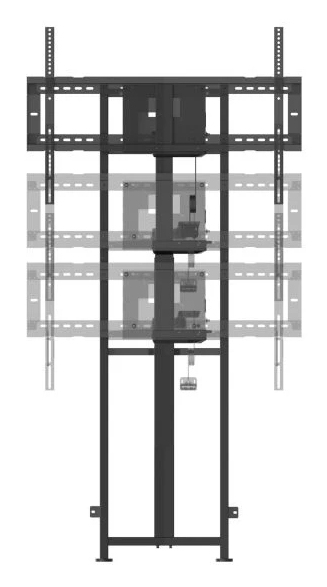Viewboard electric wall - 65 inch t/m 86 inch - 65cm hight adjustable - anti-collision - function - max.75kg - black