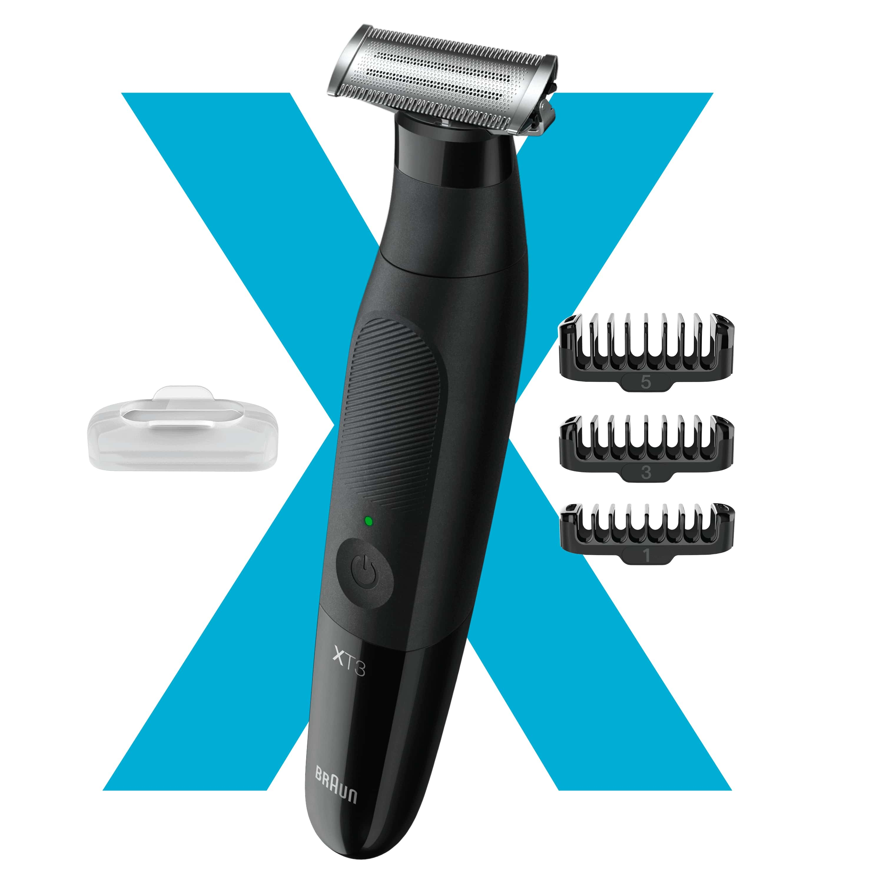 XT3100 Hybrid Trimmer Face with 4D-flex Blade - Waterproof - 3 combs - Pouch