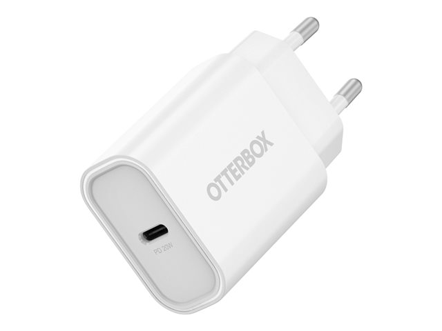 OtterBox Standard EU 20W USB-C PD Wall Charger, Fast Charger for Smartphone and Tablet, Drop Tested, Ultra Durable, White, Non-Retail Packaging