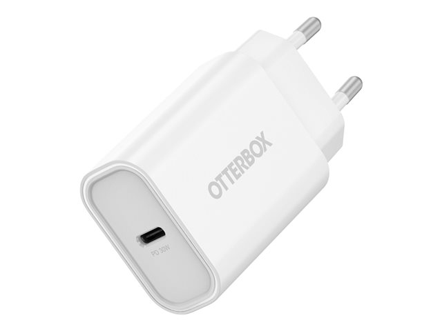 OtterBox Standard EU 30W USB-C PD Wall Charger, Fast Charger for Smartphone and Tablet, Drop Tested, Ultra Durable, White, Non-Retail Packaging