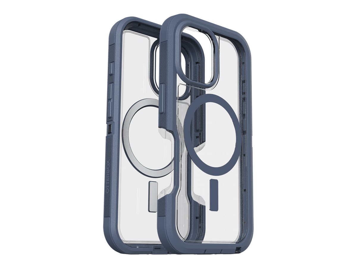 OtterBox Defender Series XT MagSafe Case for iPhone 16, Shockproof, Drop proof, Ultra-Rugged, Protective Case, 7x Tested to Military Standard, Clear/Blue
