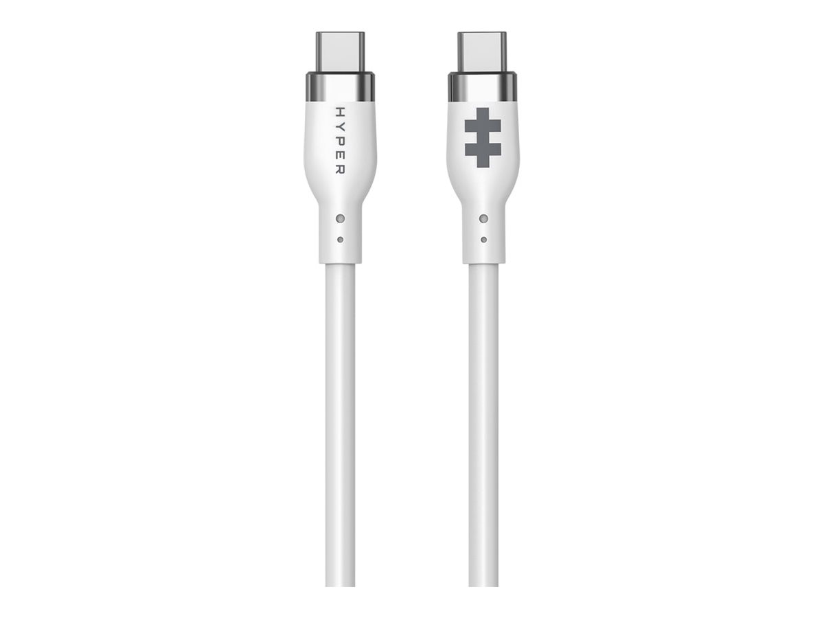 1.5m Silicone USB-C to USB-C 60W White