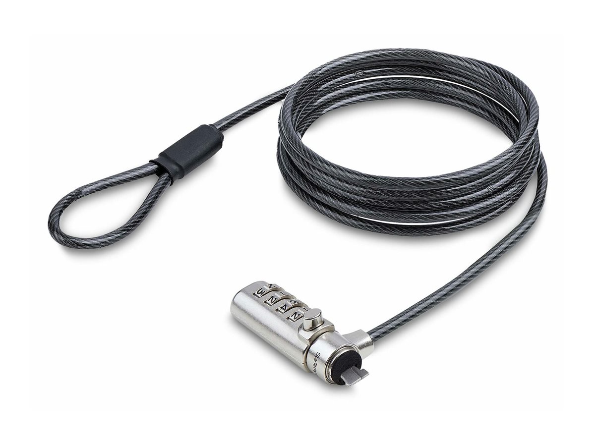 Startech Slim Lock K-Slot Compatible, 6.6ft Combination Locking Cable - security cable lock - TAA compatible