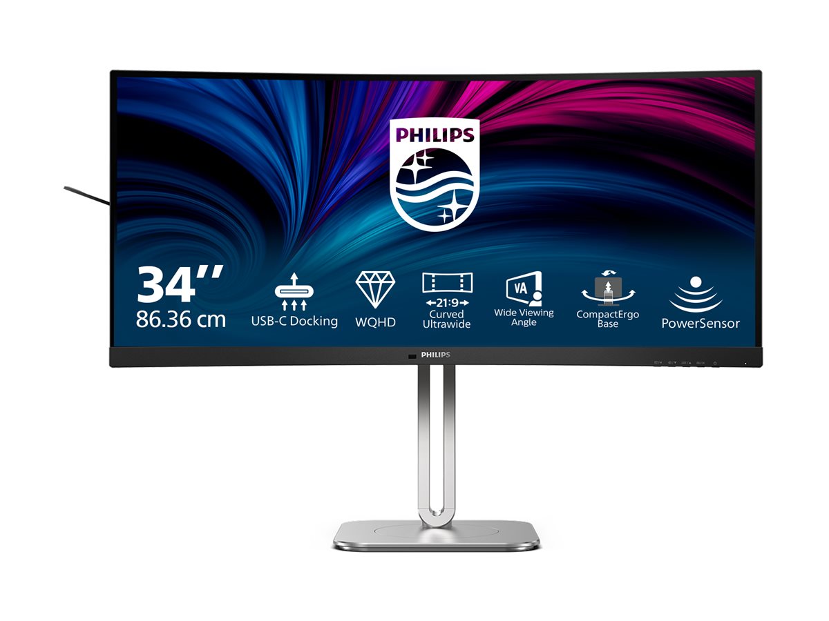 Philips B-line 34B1U5600C 34" Curved 21:9 VA 100Hz USB-C Dock(100w) LAN 5Y Warranty