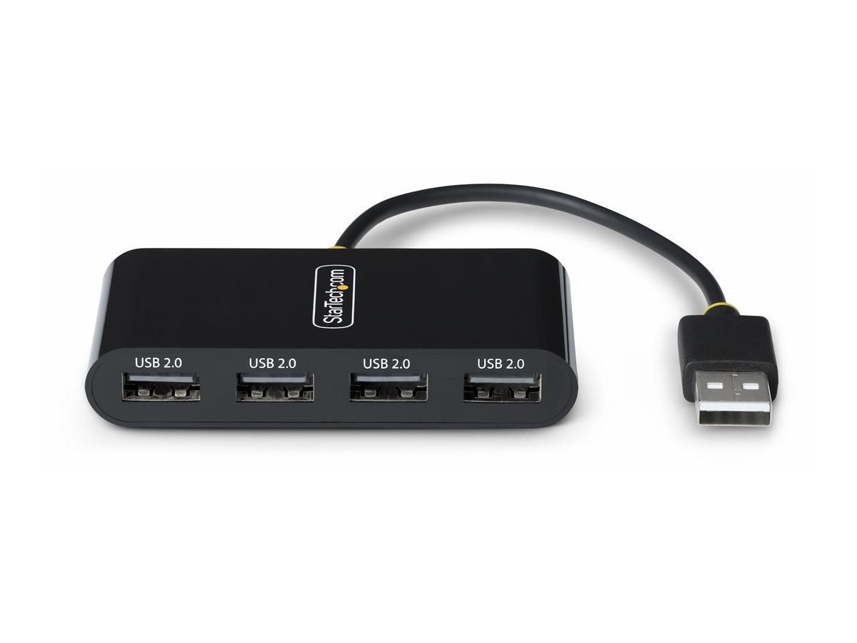 Startech 4-Port USB 2.0 Hub, USB Bus Powered, Small Travel Mini USB Hub, USB 2.0 Splitter, Multi-Port Portable USB Hub, 480Mbps, Overcurrent Protection (OCP) - hub - 4 porte