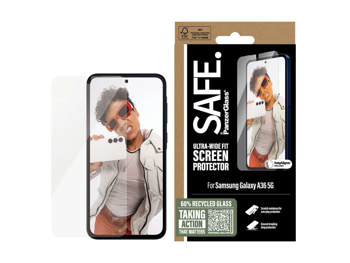 SAFE. by PanzerGlass - screen protector for mobile phone - ultra-wide fit with EasyAligner