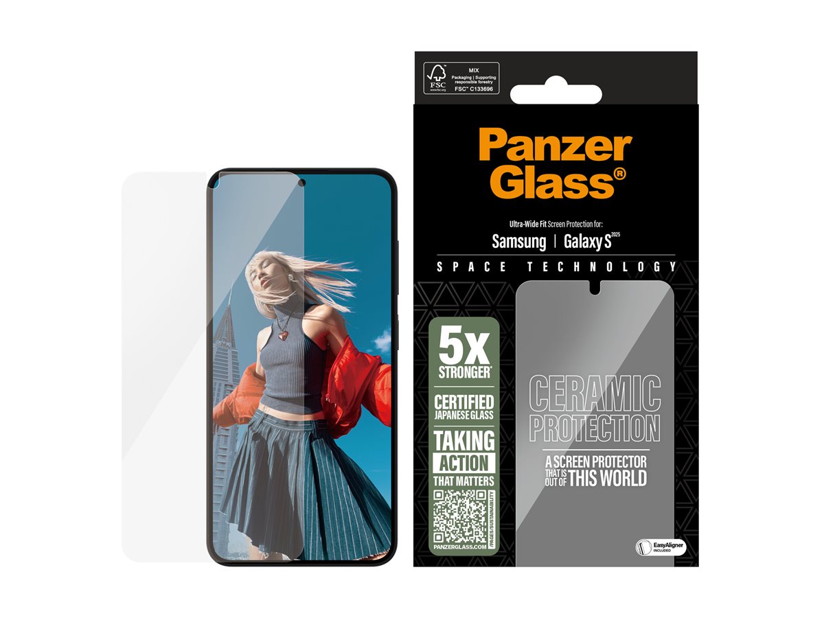 PanzerGlass® Ceramic Screen Protector Samsung Galaxy S25 | S24 | Ultra-Wide Fit w. EasyAligner