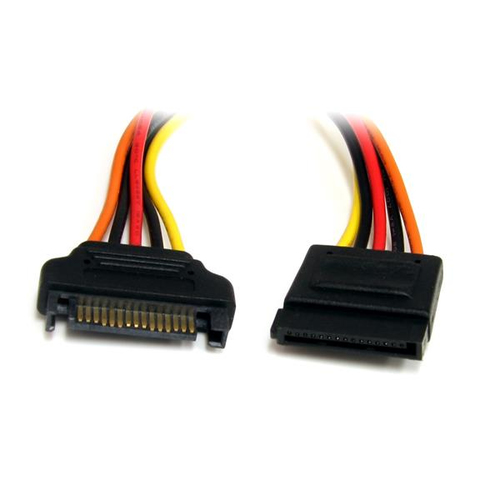 12IN SATA POWER EXTENSION CABLE CORD - 15PIN SATA POWER M/F