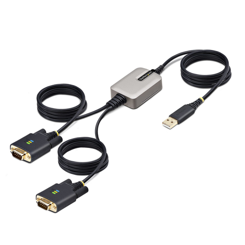 13FT 2-PORT USB SERIAL CABLE USB TO DUAL DB9 RS232 ADAPTER