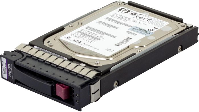 Hewlett Packard Enterprise 146GB hot-plug single-port SAS hard disk drive - 15,000 RPM, 3Gb/sec transfer rate, 3.5-inch large form factor (LFF), Enterprise