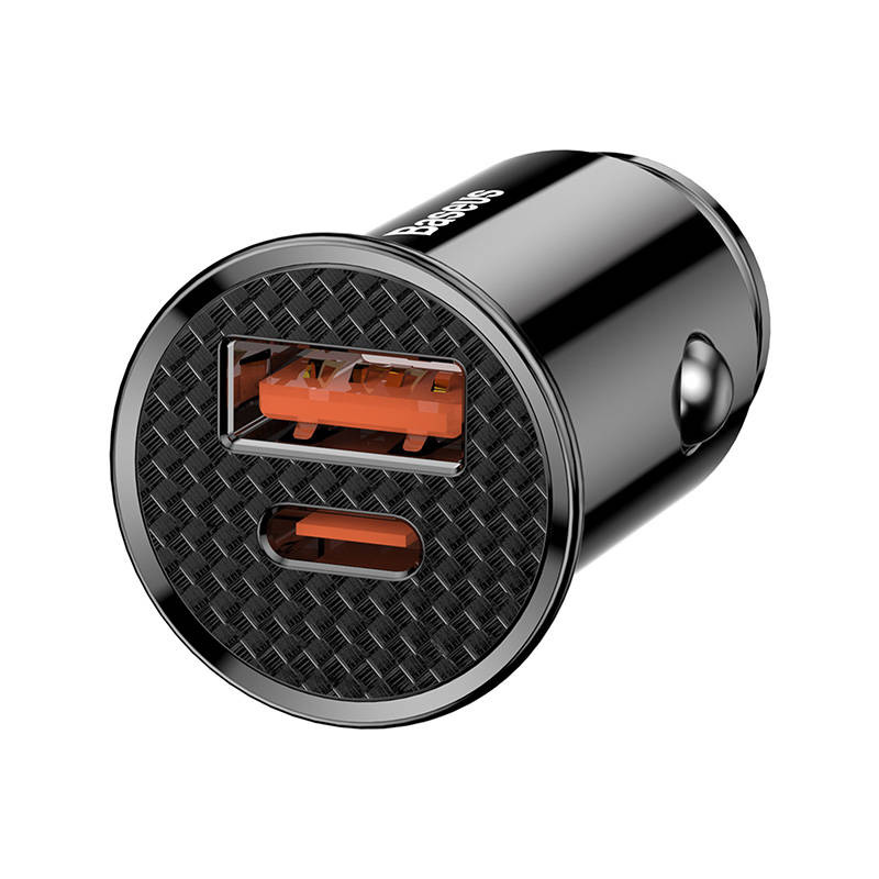 Baseus Bilstrømsadapter 30Watt 1xUSB-A 2.0 1xUSB-C