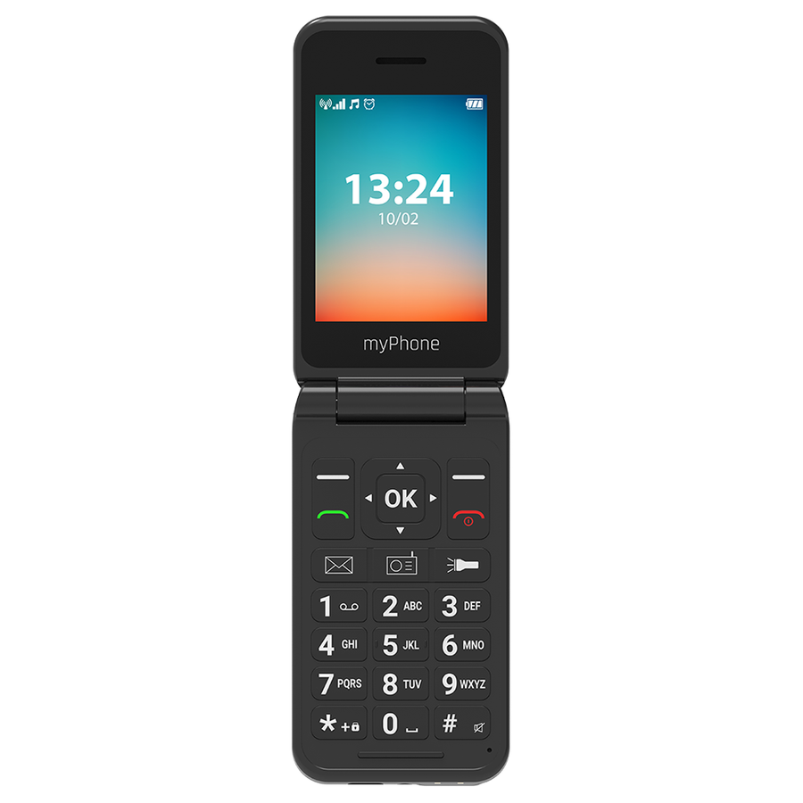 myPhone Flip LTE Navy Blue 2.8 TFT 48 MB 128 MB 3G Bluetooth 2.1 USB version Type-C Built-in camera Main camera resolution 1.3 MP 1000 mAh