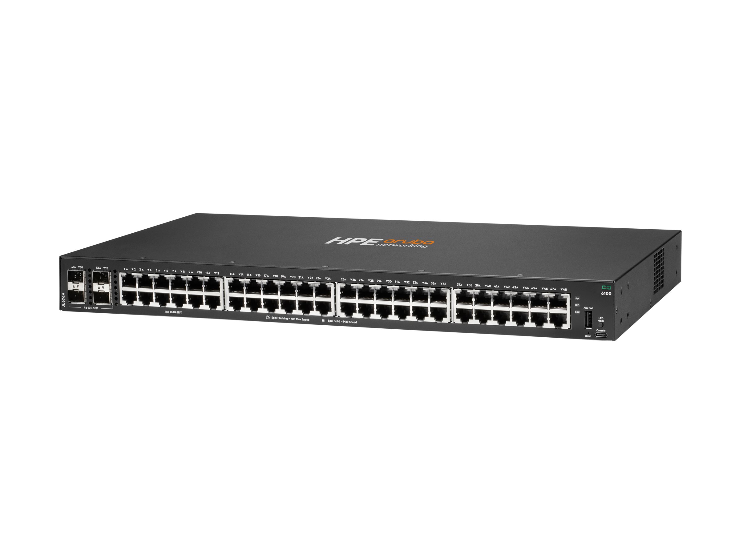 HPE Aruba 6100 48G 4SFP Switch 52 Ports 10 Gigabit Network