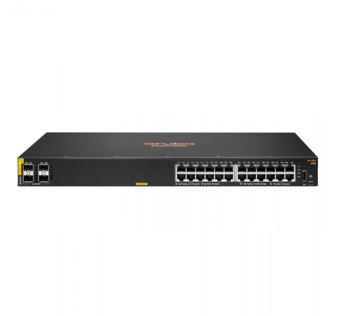 HPE Aruba 6100 24G Class4 PoE 4SFP+ Switch 28-ports 10 Gigabit