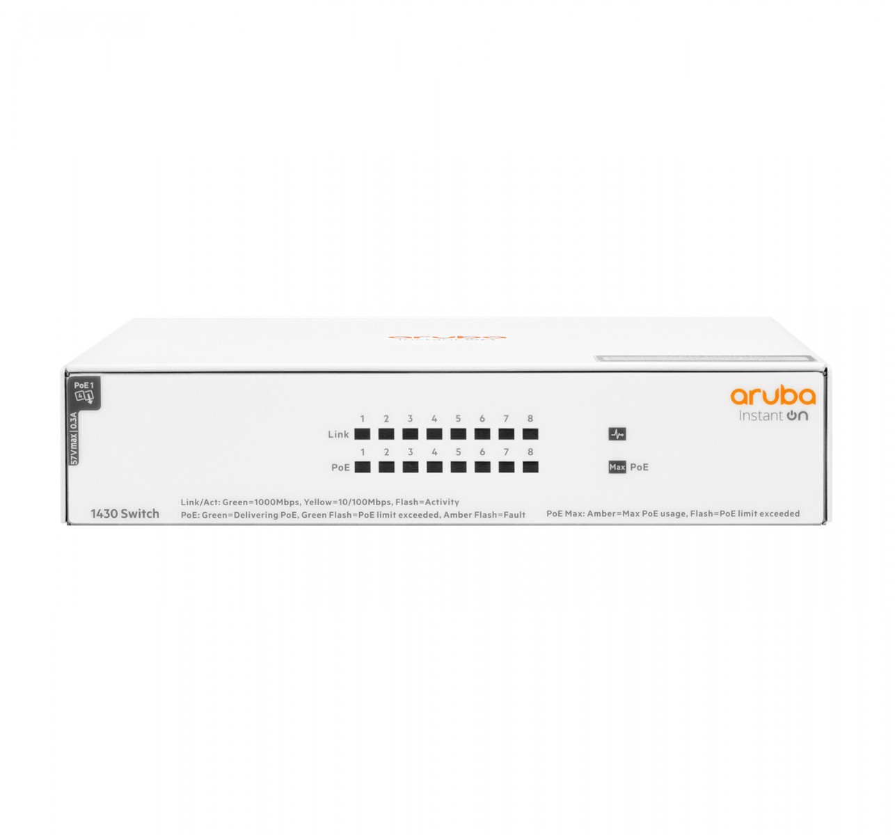 HPE Aruba Instant On 1430 8G Class4 64W Switch 8-port Gigabit PoE