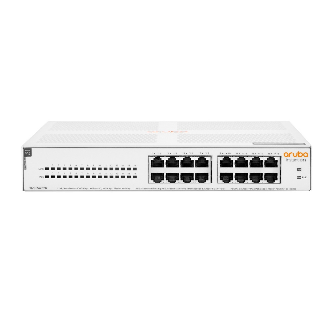 HPE Aruba Instant On 1430 16G Class4 124W Switch 16-port Gigabit PoE