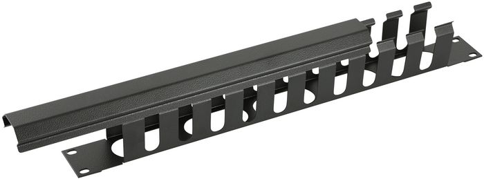 Lanview by Logon 1U 19" SLIDING COVER CABLE MANAGEMENT PANEL BLACK