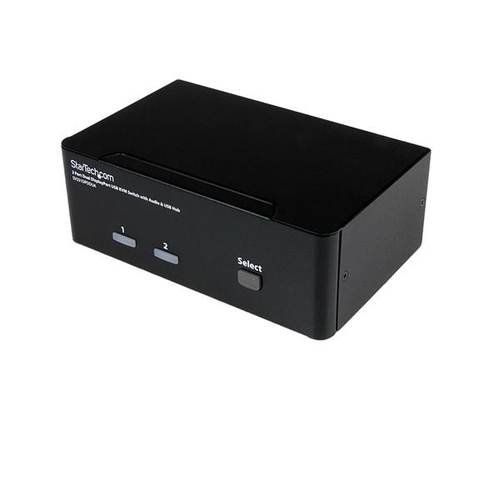 2 PORT DUAL DISPLAYPORT USB KVM SWITCH W/ AUDIO M USB HUB IN