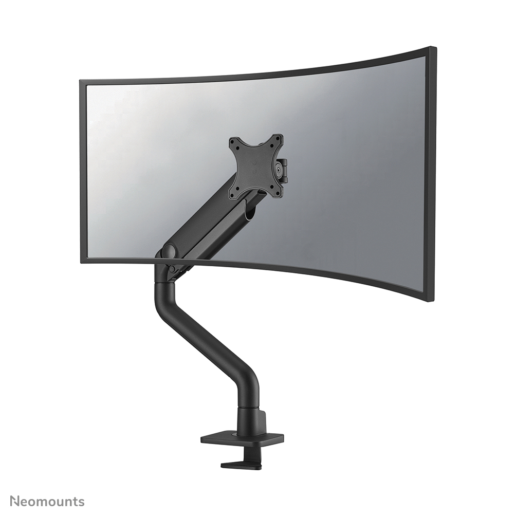 NEXT One Single Monitor Arm - 17-49inch - 1-18 kg (curved 15 kg) - Gas Spring - 180 Degrees - Stop Mechanism - Topfix - Black