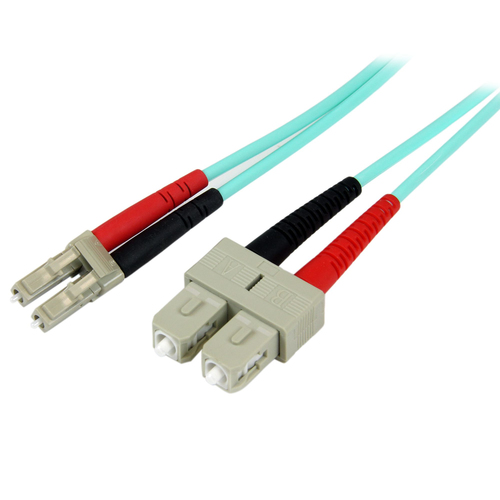 2M 10 GB AQUA MULTIMODE 50/125 LSZH FIBER PATCH CABLE LC - SC