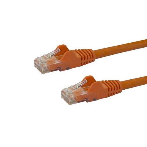 2M CAT6 ORANGE SNAGLESS GIGABIT ETHERNET RJ45 CABLE MALE TO MALE