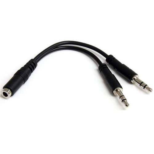 3.5MM 4 PIN TO 2X 3 PIN 3.5MM HEADSET SPLITTER ADAPTER - F/M