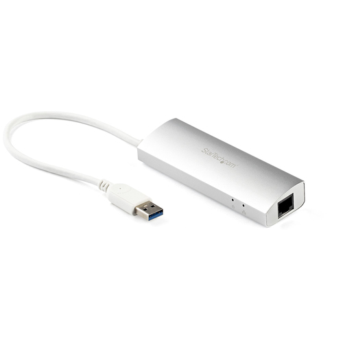 3PORT USB HUB WITH GIGABIT NETWORK ADAPTER SILVER USB3 HUB