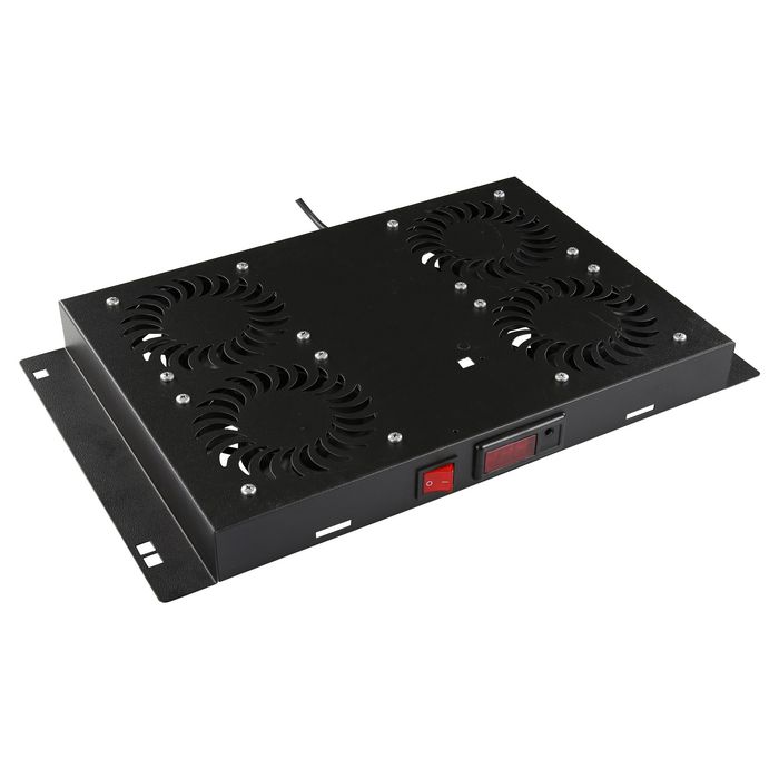Lanview by Logon 4 FANS, DIGITAL THERMOSTAT CONTROLLED FAN MODULE BLACK