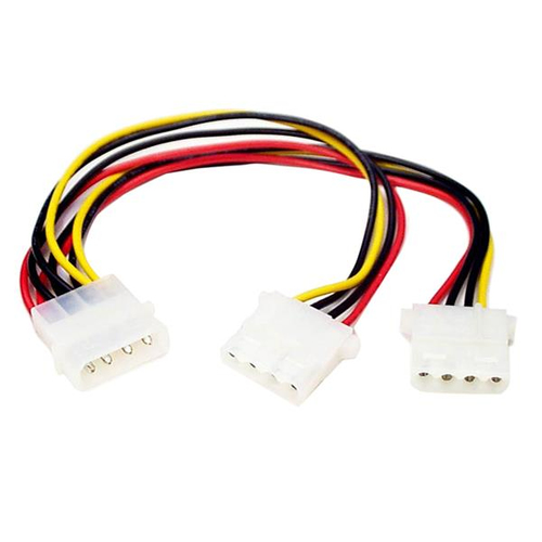 4 PIN POWER Y CABLE 1X MALE TO 2X FEMALE