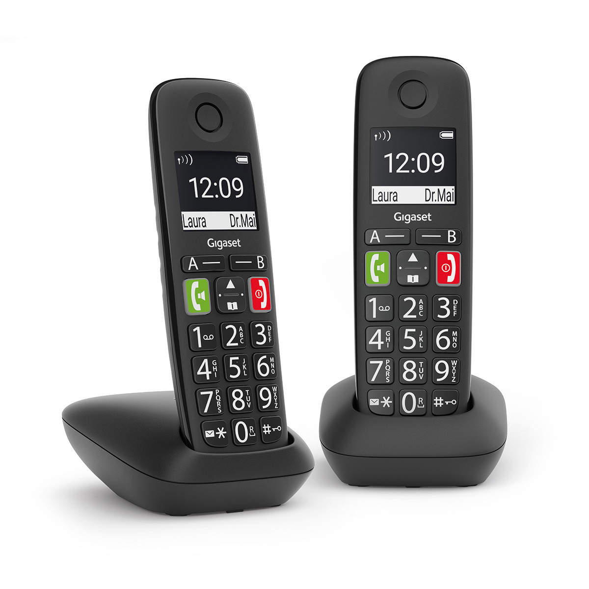 TELEFONO FIJO INALAMBRICO GIGASET E290 DUO NEGRO 300 NUMEROS/ 42 TONOS