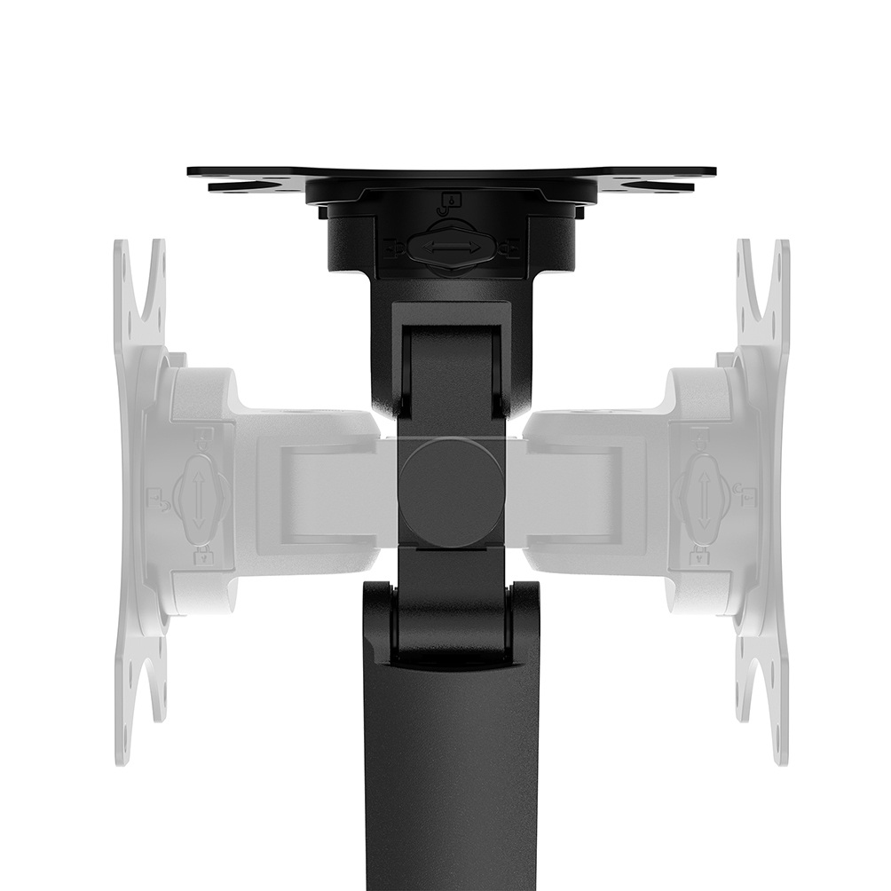 NEXT Slim Dual Monitor Arm - 17-32inch - 1-9 kg/screen (curved 8 kg/screen) - Gas Spring - 180 Degrees - Stop Mechanism - Topfix