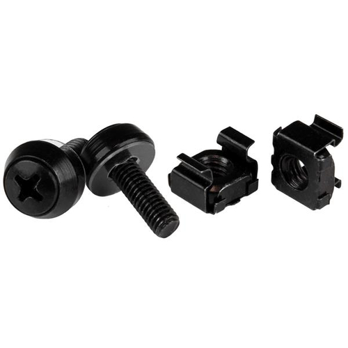 50 PACK OF M5 MOUNTING SCREWS M5 CAGE NUTS M5X12MM BLACK
