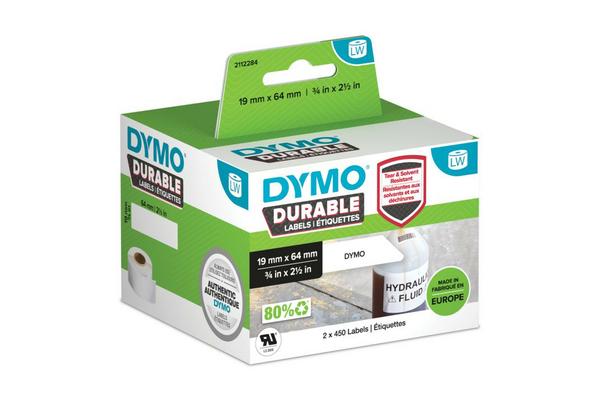 DYMO Etiketten Kunststoff weiß 2 Rollen á 450 Etik